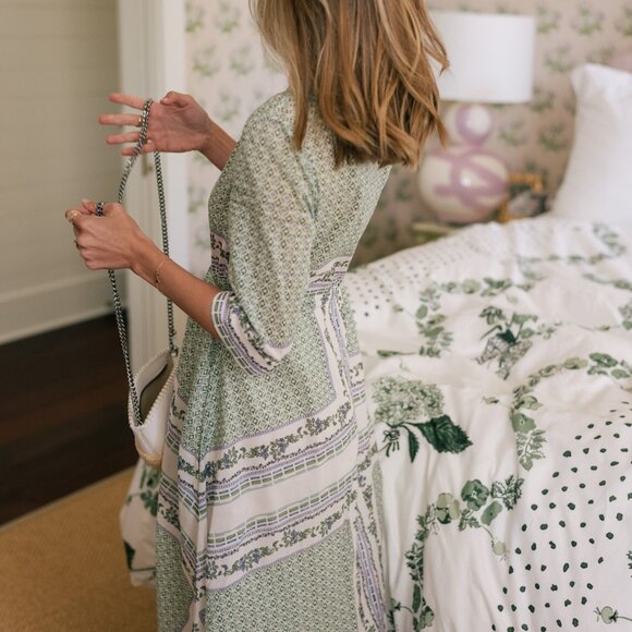 Tory Burch green printed shirt dress NWOT (new without tags) - Picture 4 of 12